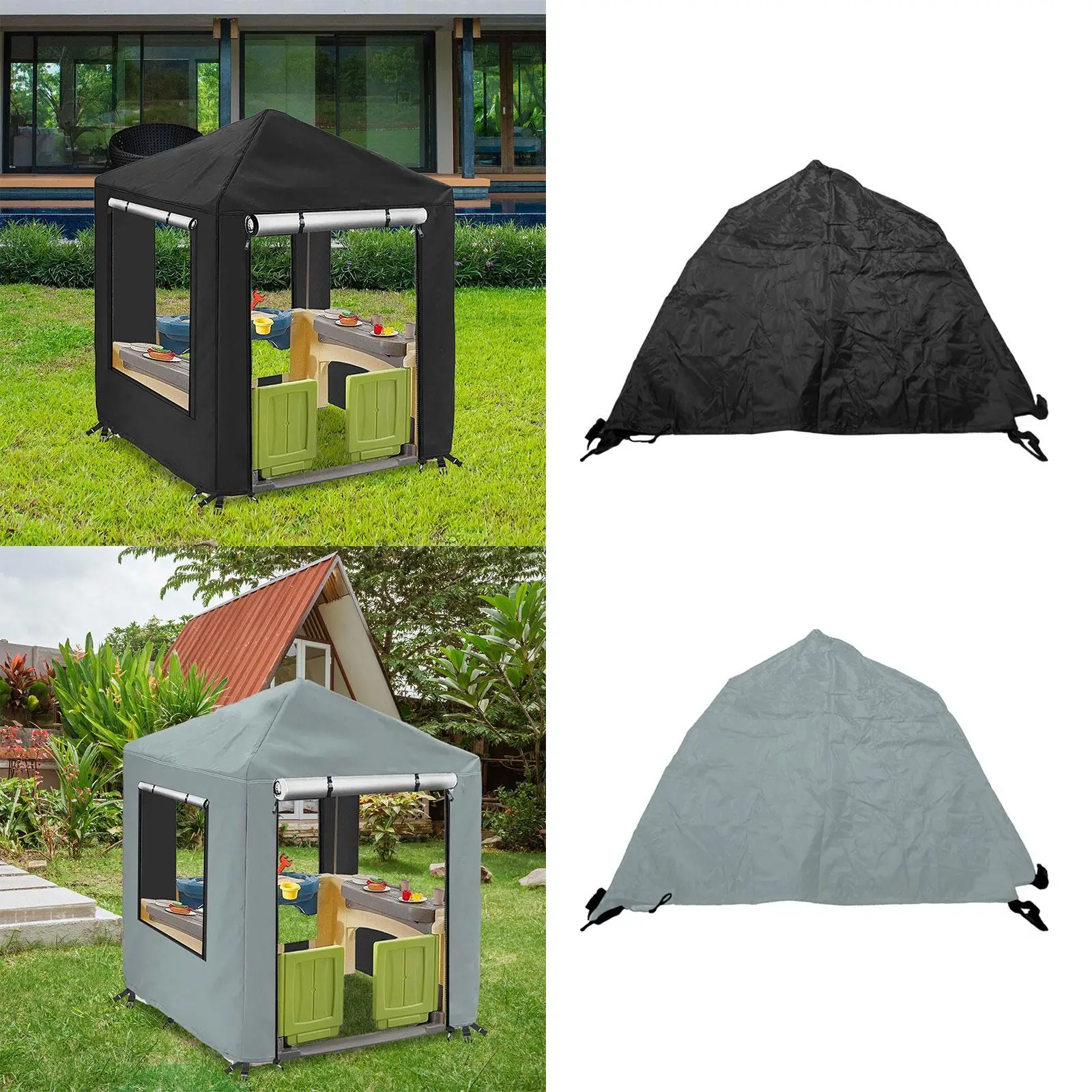 Cubierta para casa de juegos al aire libre, fácil de usar, resistente, a prueba de polvo, cubierta protectora a prueba de viento, tela Oxford ligera, cubierta resistente a la intemperie
