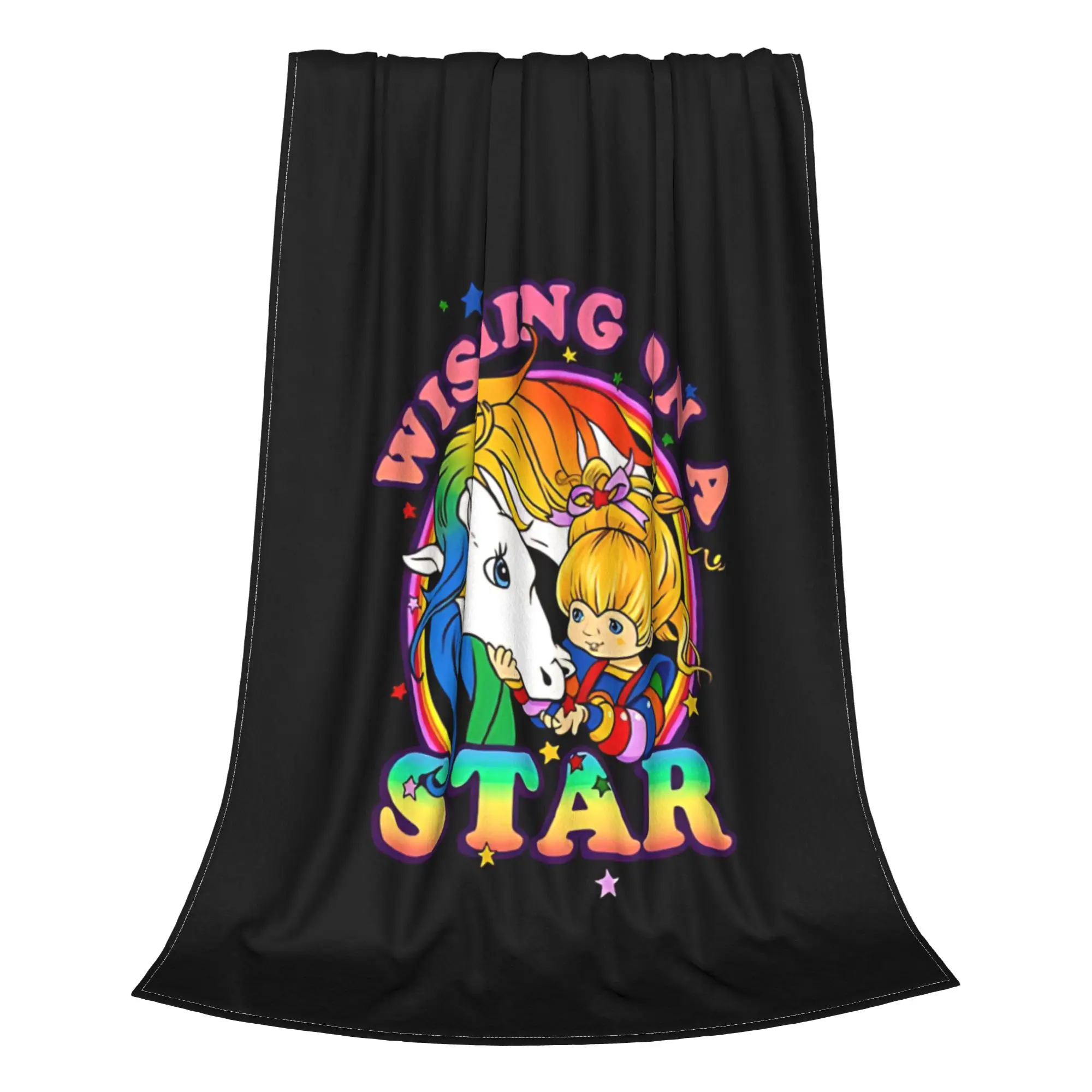 1PC Home Cute Room Decor Colorful Girl Blanket Throw Blanket R-Rainbow Brite Novelty Warm Blanket All Season