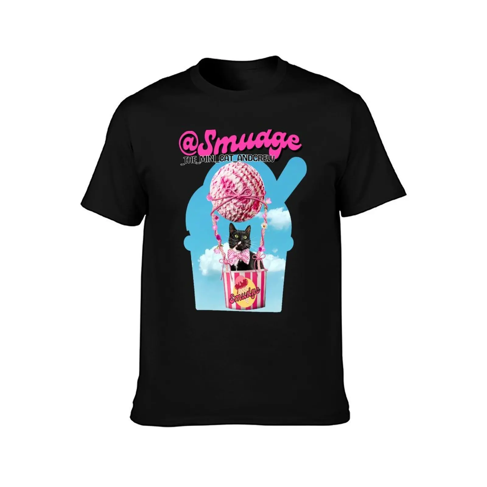 Smudge In A Hot Air Ice Cream Balloon T-Shirt, Summer Casual Cotton Tee, Oversized Streetwear Tops, Vintage Graphic Print