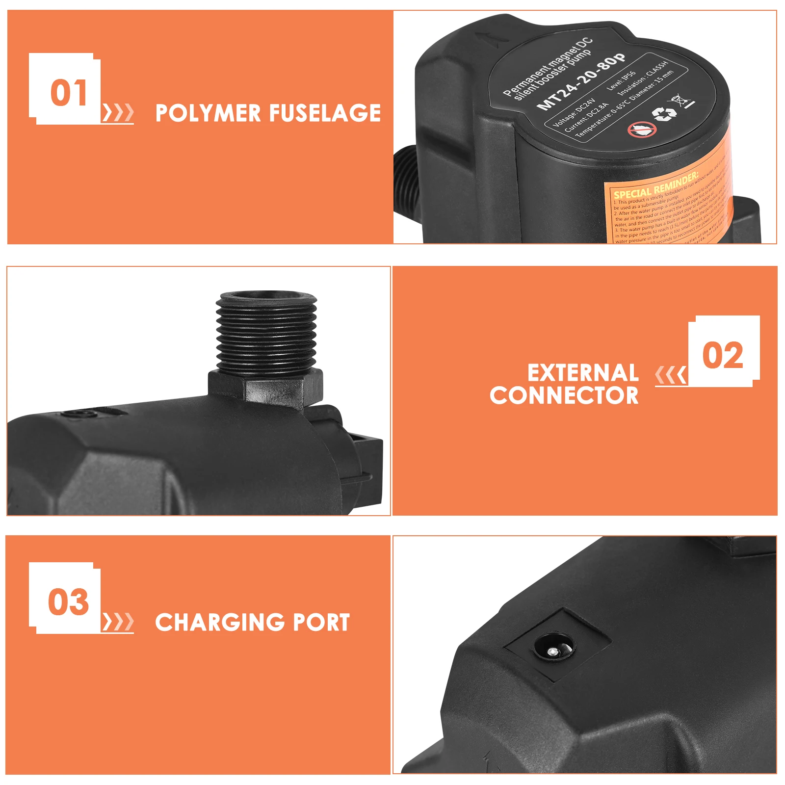 ウォーターブースターポンプ,24v,80w,家庭用,低圧力,15エレベーター,ウォーターヒーター,キッチン,シャワー用