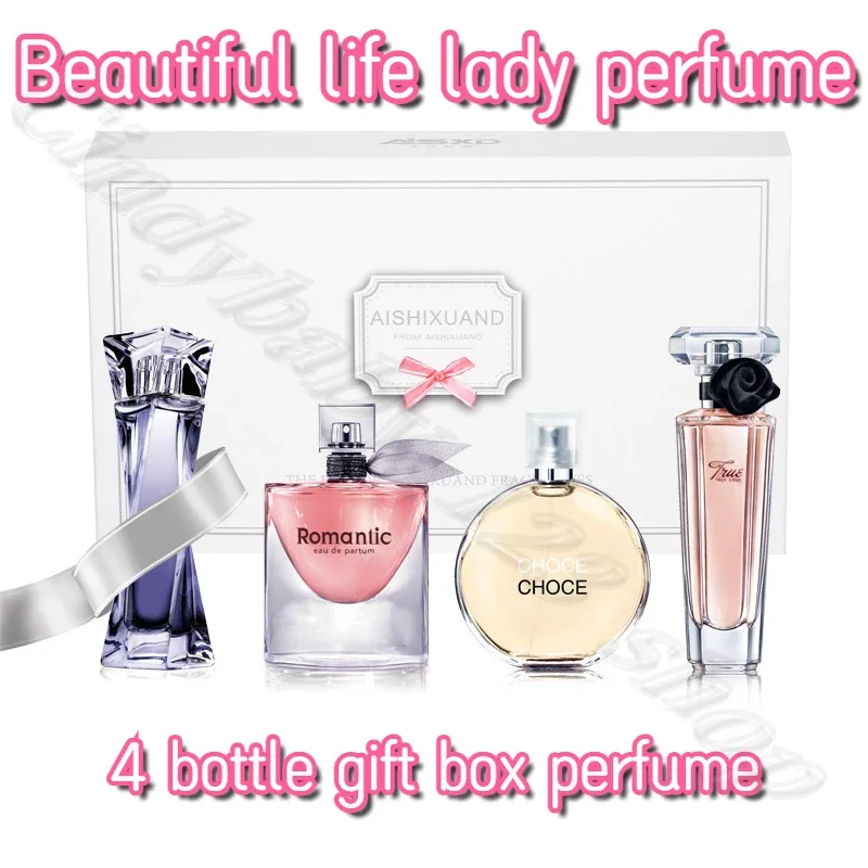 Women's Long-lasting Perfume Gift Box suit Flower and Fruit Fragrance Gift Box Perfume  25ml * 4 bottles of gift boxes