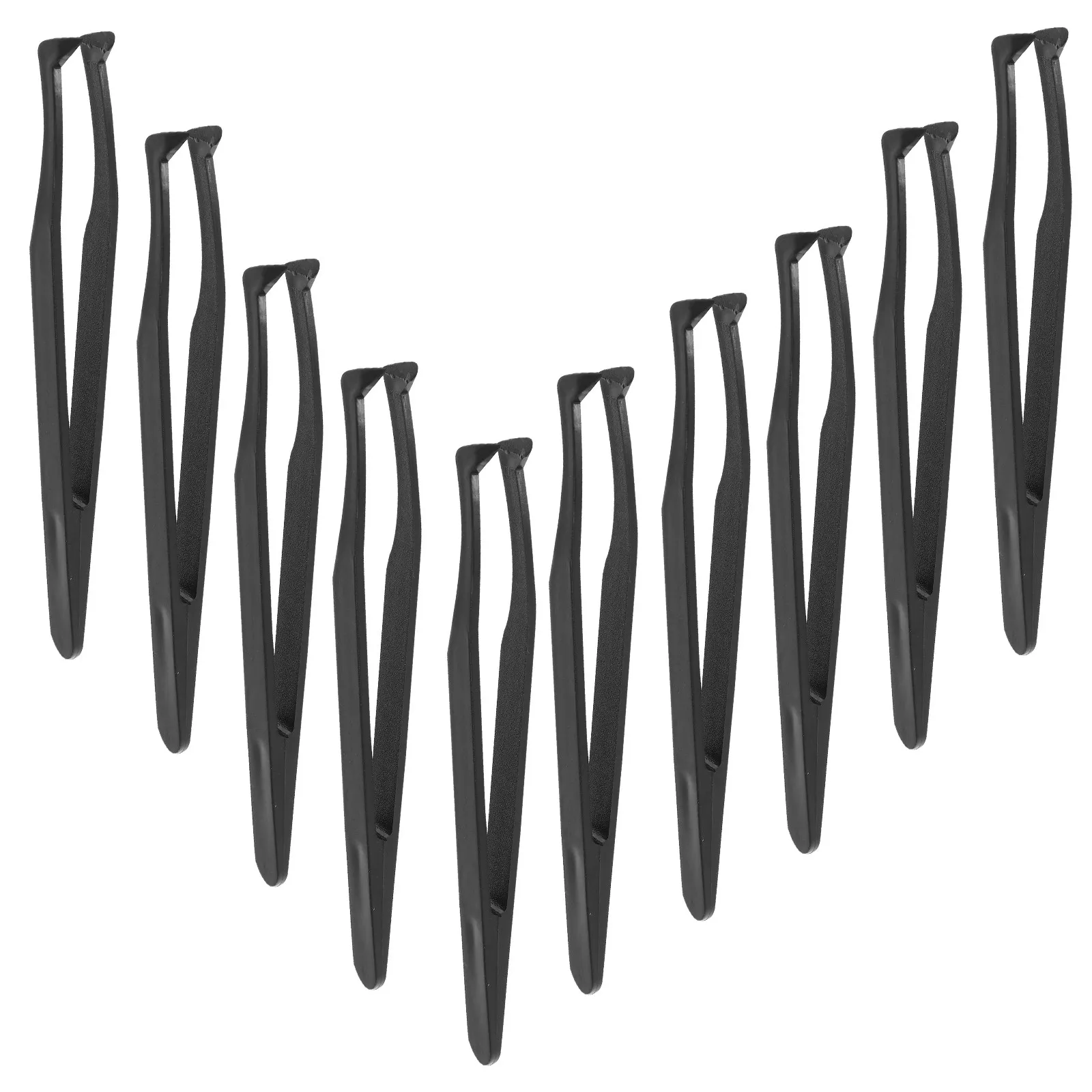 10Pcs Precision Plastic Tweezers Tilted Head Ergonomic Comfort Grip Craft Tweezers for Jewelry Making Electronics Arts Stamping
