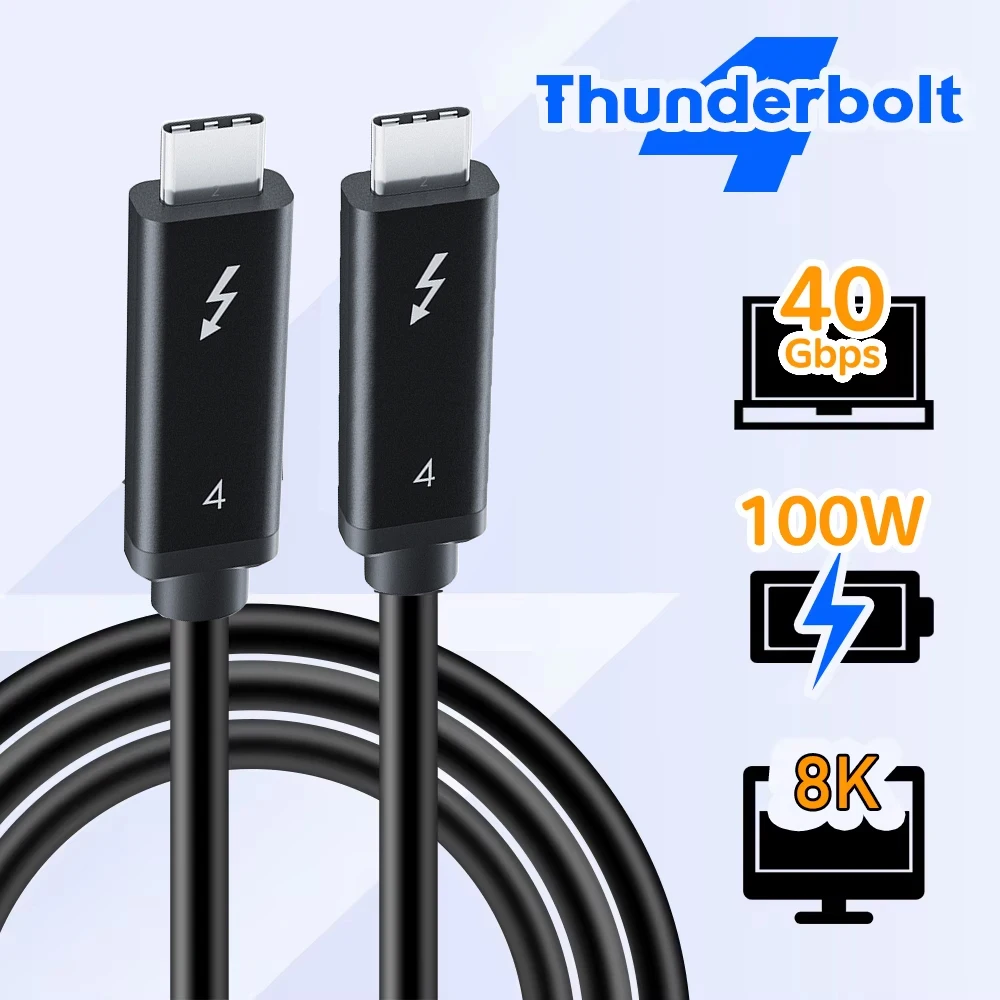 Thunderbolt 4 cable 8K 60Hz 40Gbps PD 100W Certified Thunderbolt 4 USB 4.0 cable Thunderbolt 4 Pro cable for Apple MacBook Pro