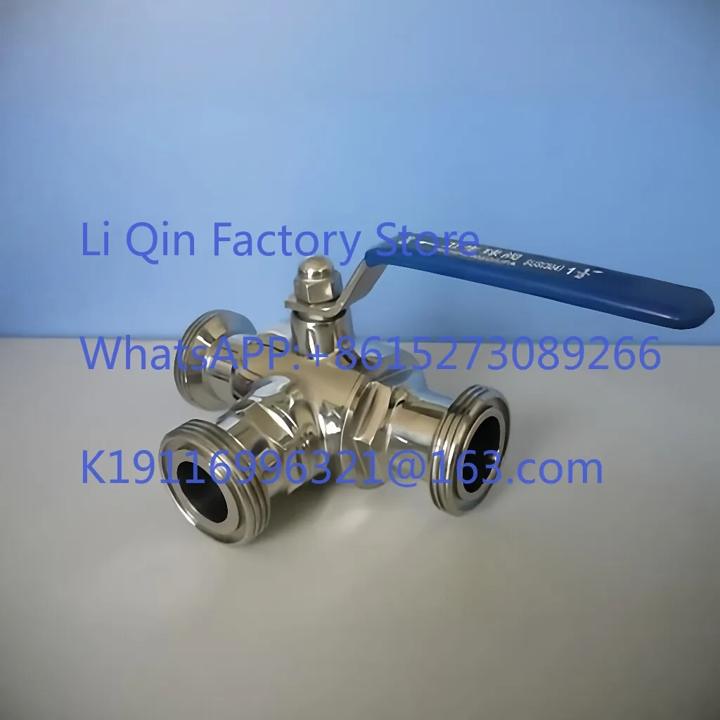 304 stainless steel sanitary grade threaded three-way ball valve T-type external wire ball valve