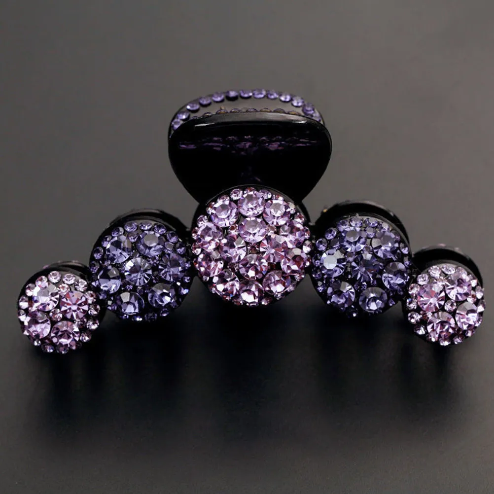 

Purple Hair Claw Clip Exquisite Rhinestone Jaw Clip for Women Girls Elegant Headdress Lightweight Portable Hair Organizer