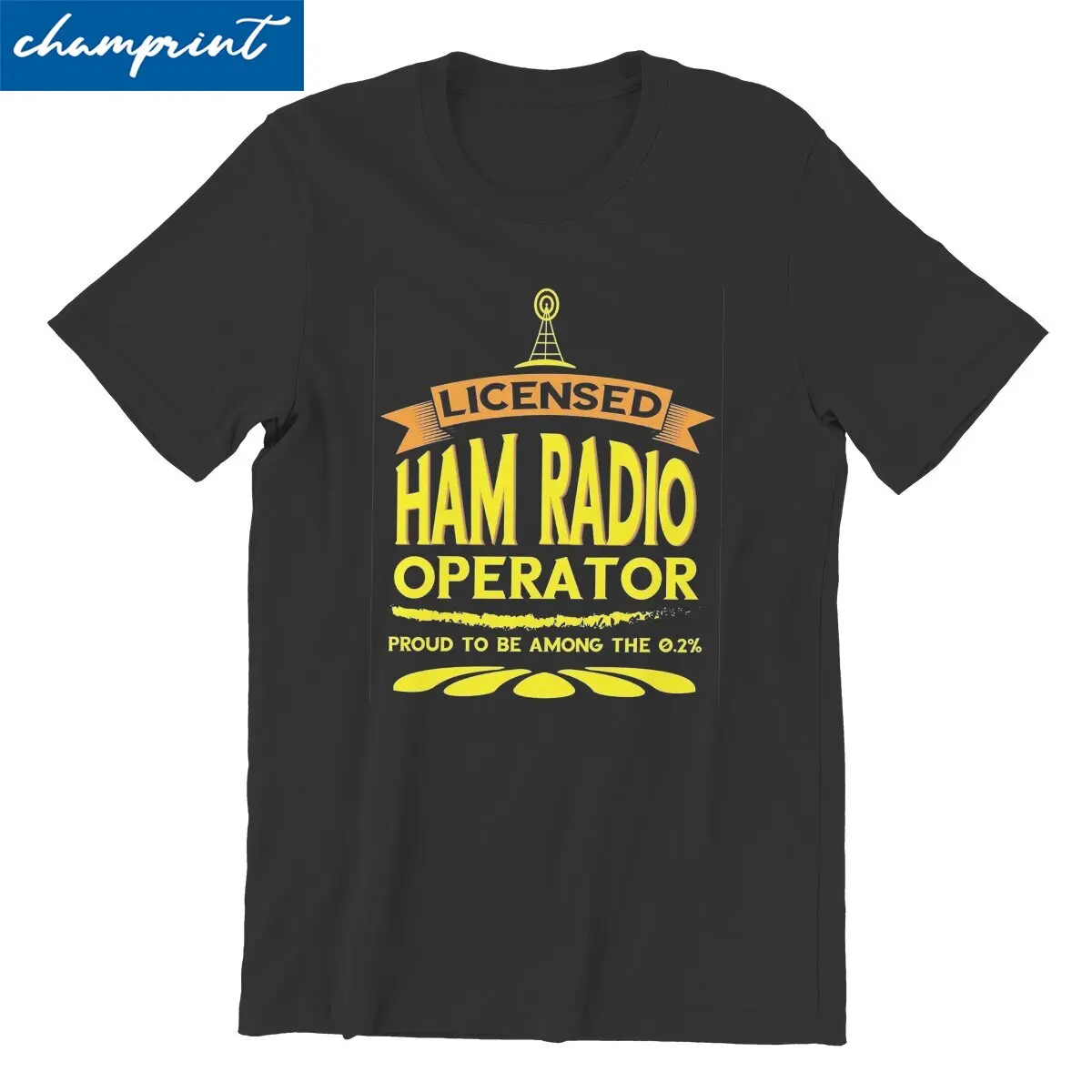 Men\'s Licensed Ham Radio Operator Proud To Be 2% Graphic T Shirts Cotton Clothes Fun Round Collar Tee Shirt Gift Idea T-Shirts