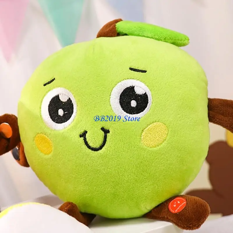 Q0KB Đồ chơi cảm giác hình trái cây bằng vải nhung mềm có phản hồi cảm ứng có độ nhạy cao để vui chơi âm nhạc và phát triển trẻ