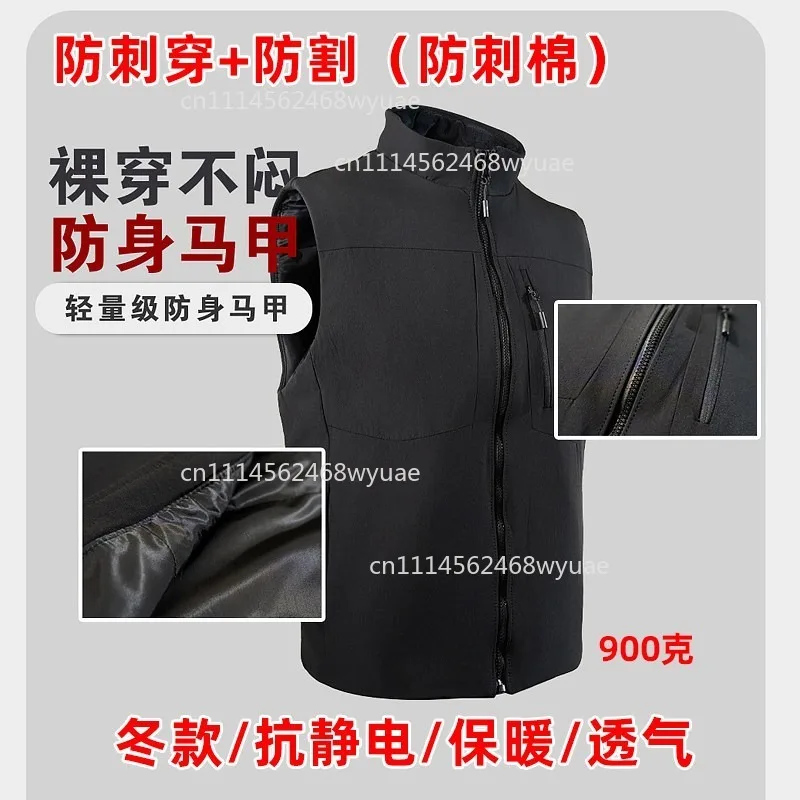 Soft Flexible Cotton Vest Zipper Sleeveless Jacket Lightweight Protective Waistcoat Daily‑use Outerwear