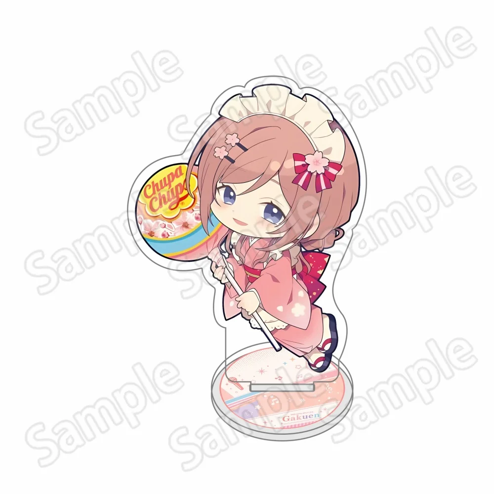 School Idolm@ster Chupa Chups Collab Q Acrylic Stand Keychain, Tsukimura Temari Raspberry Candy Style