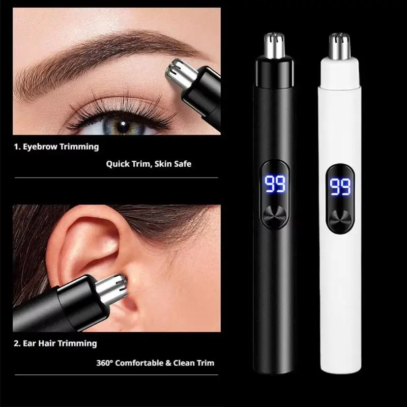 1 Set USB Rechargeable Mini Portable Electric Nose Hair Trimmer Touch Operation For Painless Nose Ear Eyebrow Hair Removal view 5