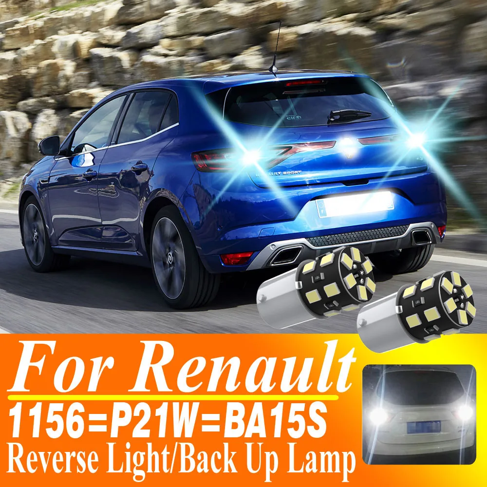 2PCS P21W 1156 BA15S LED Reverse Light Backup Lamp Rear Fog Bulb 12V for Renault Captur Duster Master Megane Scenic Clio