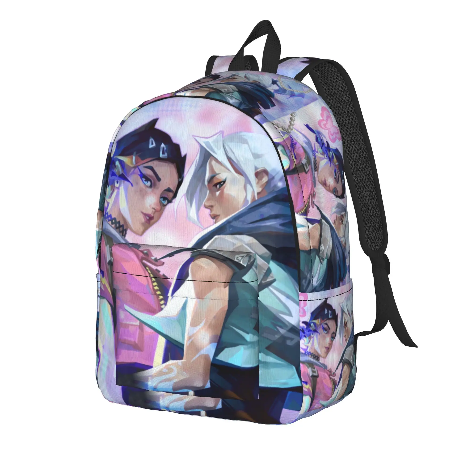 Clove & Jett Backpack V-Valorant Workout Backpacks Girl Style High School Bags Designer Big Rucksack