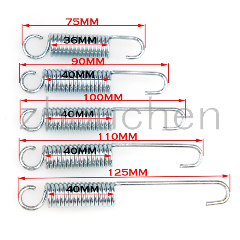 75mm 90mm 100mm 110mm 125mm ze stalowa sprężyna nierdzewnej Cylindroid spiralne rozszerzenie napięcia cewki Kickstand brud pitbike