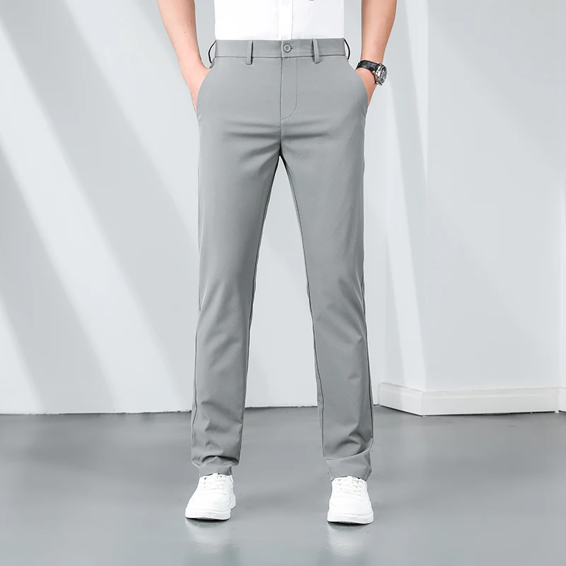 

Брюки Летняя мода Мужской костюм Брюки Чистый цвет Брюки Slim Fit Офисные мужские свадебные деловые официальные брюки до щиколотки