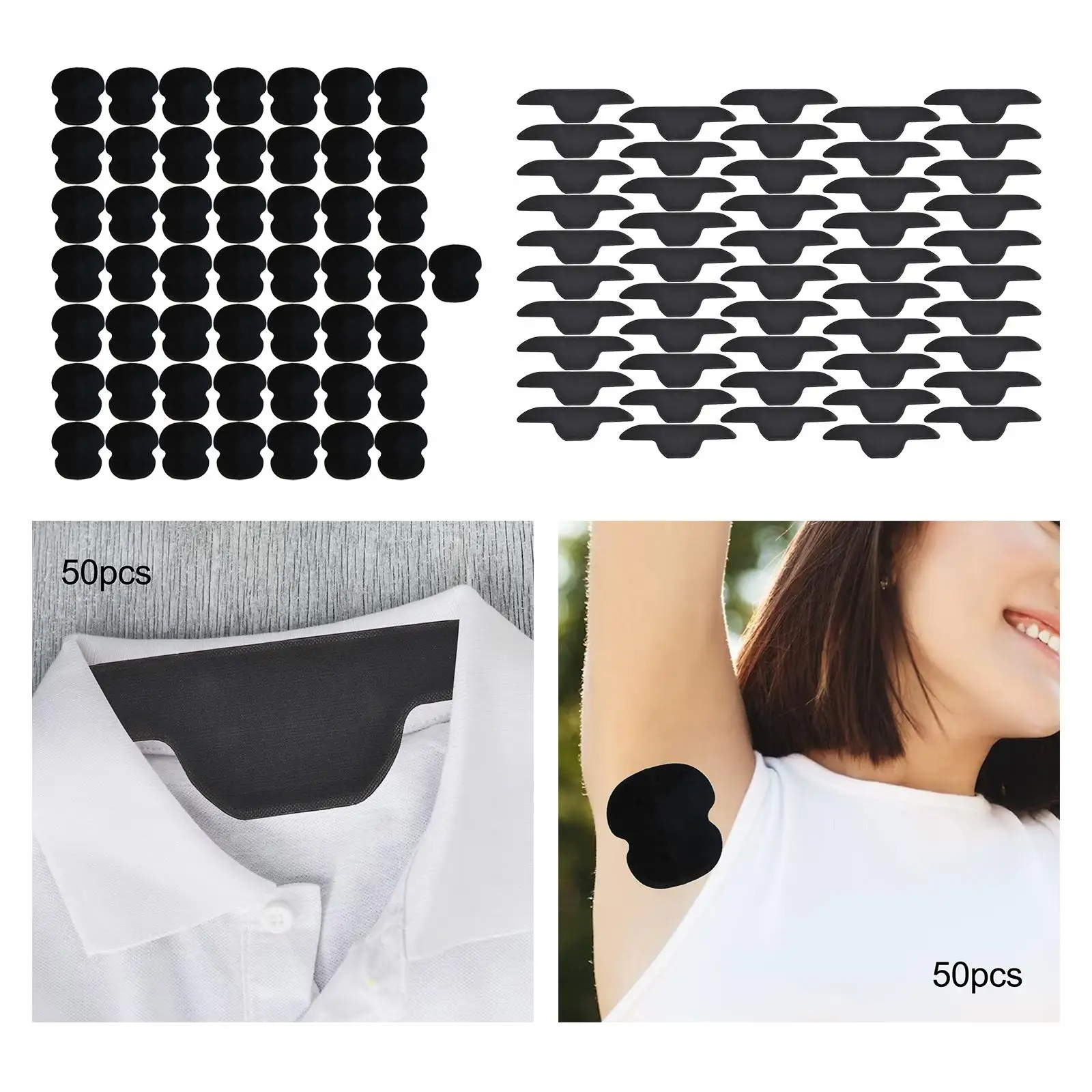 50 Pieces Sweat Pads Sweat Protector Comfortable Stay Dry Sweat Absorbing Perspiration Pads