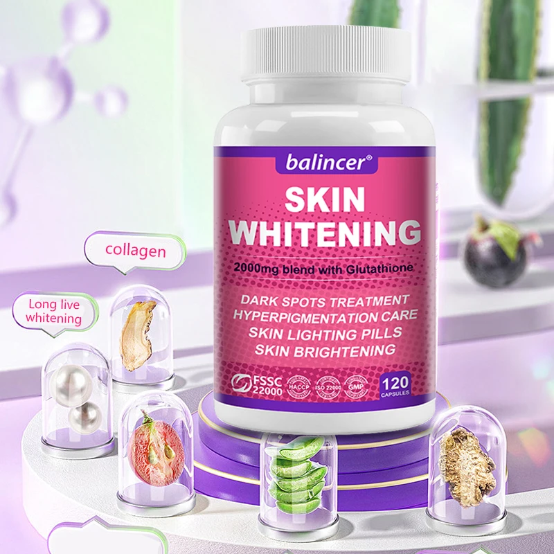 Skin Whitening Supplement - 2000 Mg Glutathione Blend Facial Care Capsules - Antioxidants for Brightening, Dark Spots and Skin