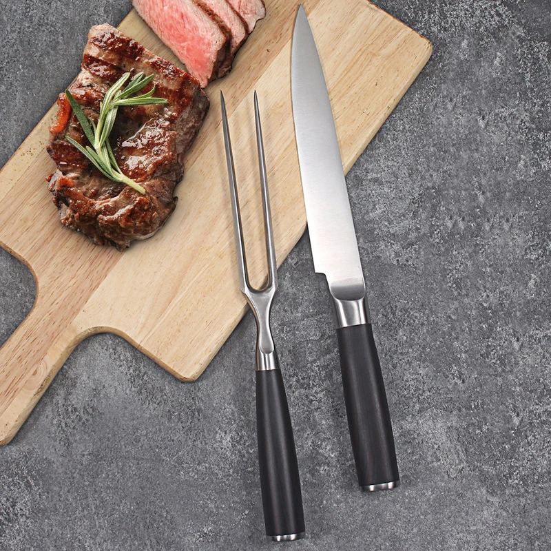 

Professional Iron Plate Special Tool Teppanyaki Sintering Kitchen Household Barbecue Meat Knife Fork Steak Cuisine Cutter Knife