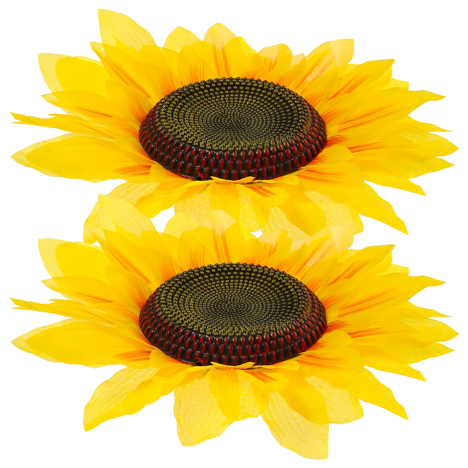 2개 세트 휴대용 가짜 해바라기 머리 장식 가벼운 대형 해바라기 장식품 무용 공연 파티 사진 촬영용