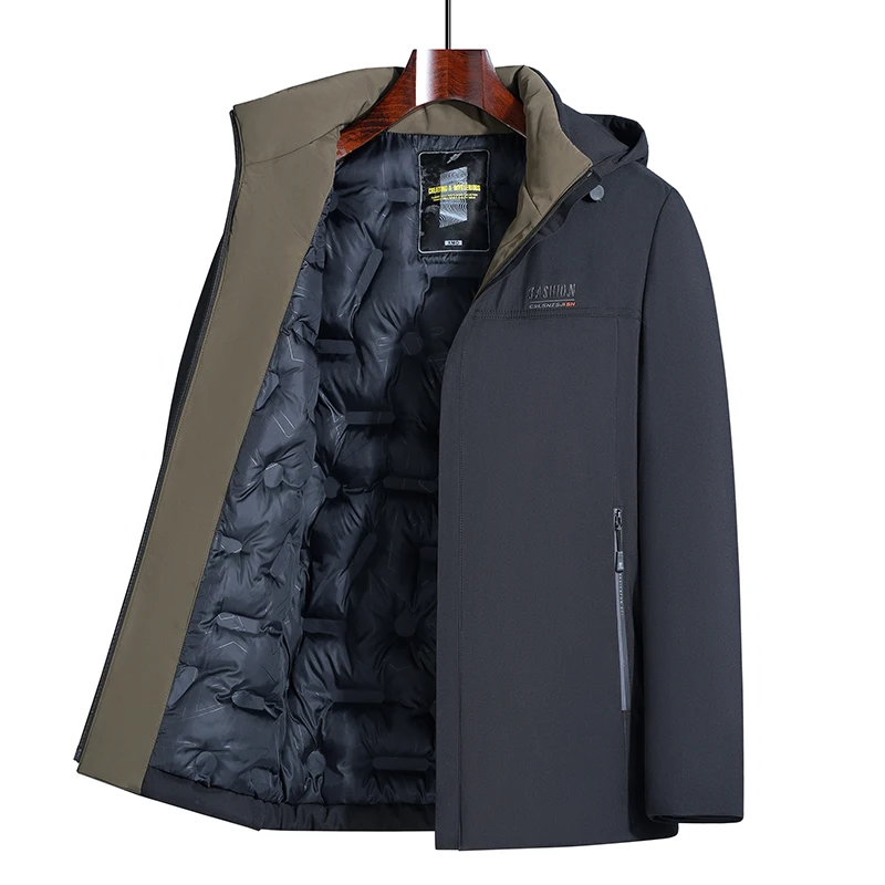 

Мужская повседневная хлопковая куртка, осенне-зимние парки, непромокаемый теплый кардиган с капюшоном и длинными рукавами, стеганая уличная ветровка, флисовое пальто