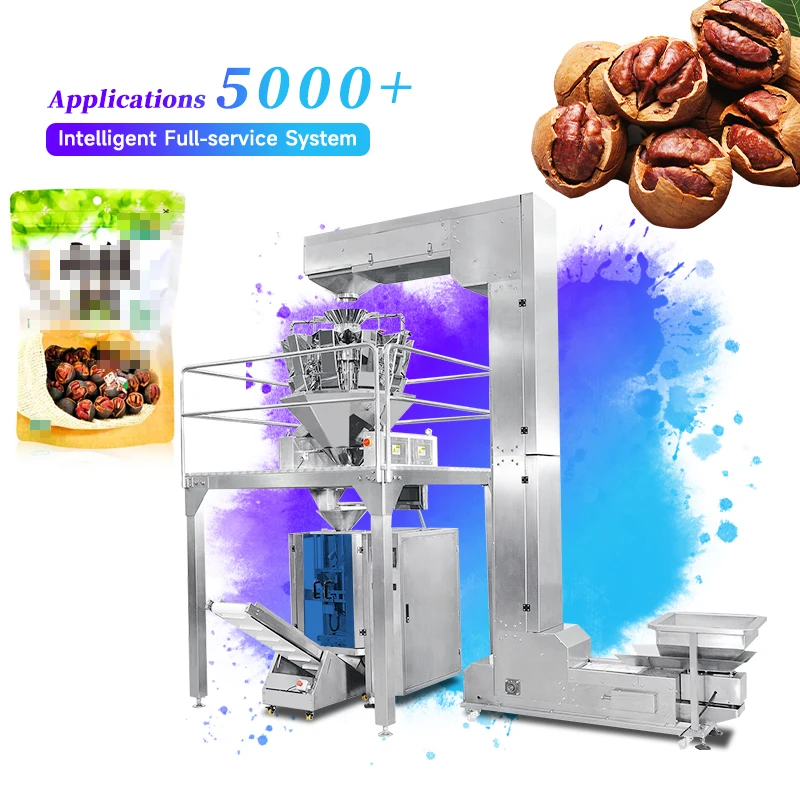 Fully Automatic Multi Head Weigher Packing Machine 50bag/min 2Kg Zip Lock Vertical Packager for Snack Coffee Combination Weigher