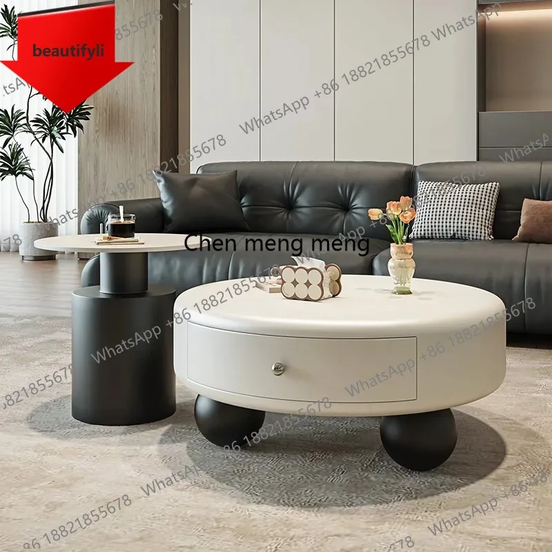 

A46 Luxury Simple Coffee Table Space Saving Vintage Elegant Design Side Table Glam Modern Sedentary Table Home Furniture