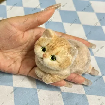 Kedi Yavrusu El Yapımı Taba Squishy Silikon Bulanık Yumuşak Kitty Kedi El Boyalı Sıkma Oyuncak Mochi Oyuncak El Relax Stres Serbest Bırakma Oyuncak