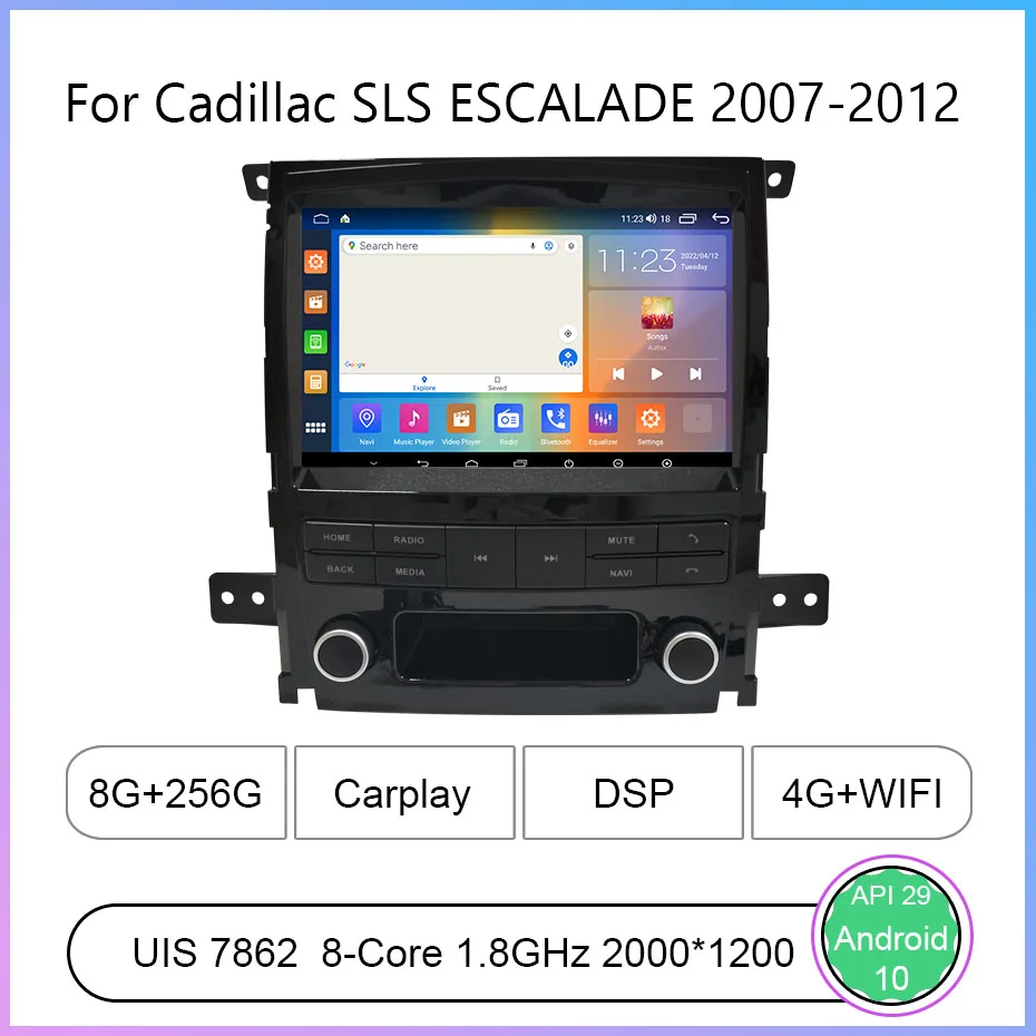 

Android 10.0 Octa Core 8GB+256GB For Cadillac SLS ESCALADE 2007-2012 QLED 2000*1200 Autoradio Car Multimedia Player