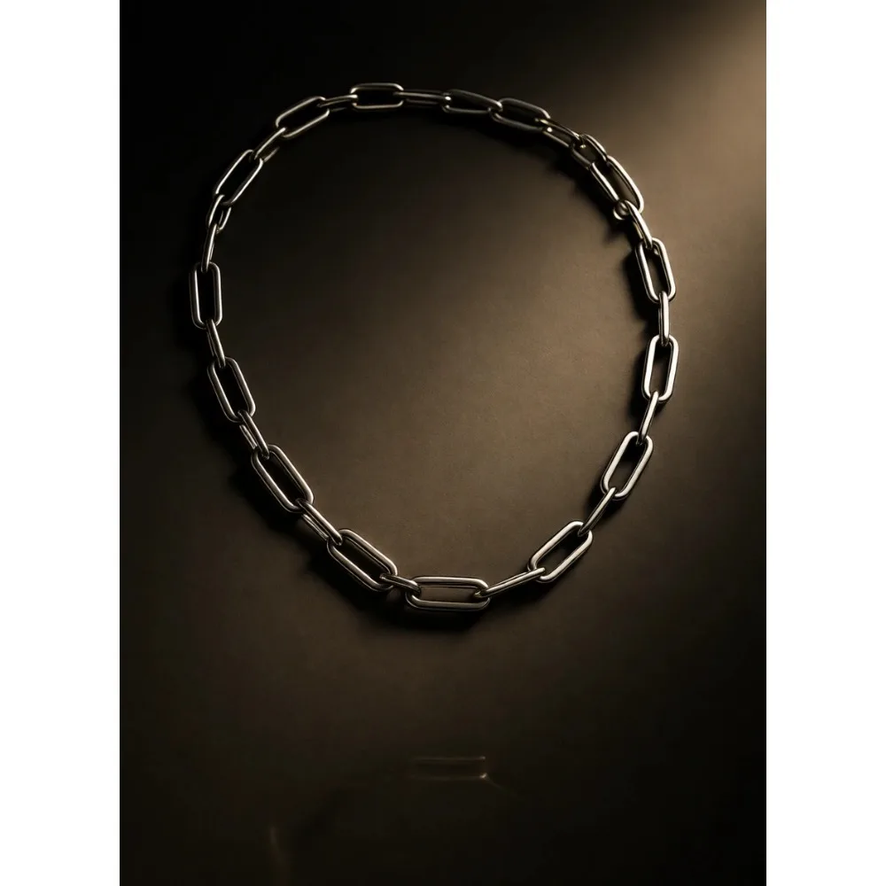 

Серебряное колье-цепочка «Пейпэрклип» 3-7 мм, 16-30 дюймов, с алмазной огранкой, для женщин и мужчин