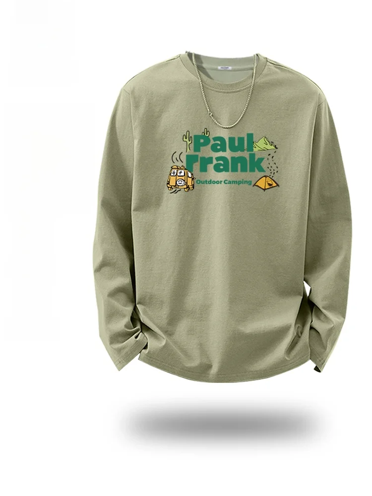 

Хлопковая футболка с длинными рукавами, мужская весенняя повседневная удобная футболка с принтом для подростков и молодых мужчин