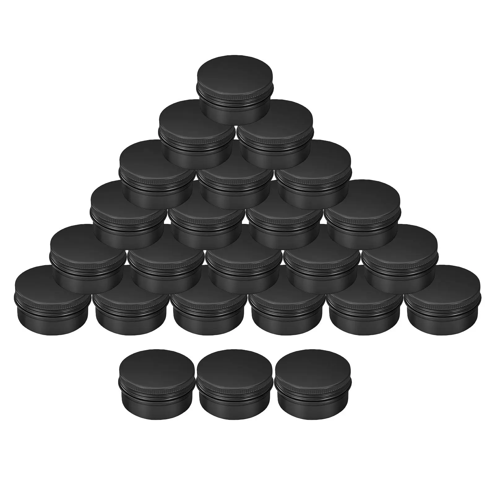 24 stuks 0,68 oz (20 ml) lege blikjes ronde containerpotten met schroefdop voor lippenbalsems, crèmes, cosmetica, zalf, kralen