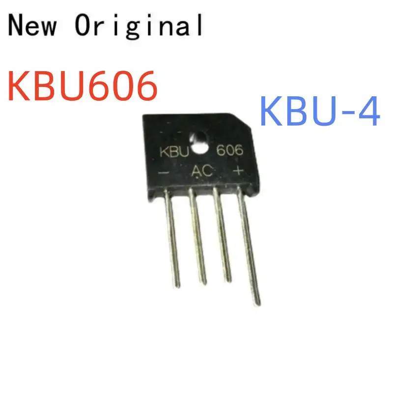 Kbu606 Dip-4 Kbu-4 New and Original 6A Single Phase Silicon Bridge