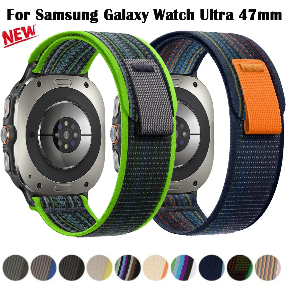 Offizielles Trail Loop Armband für Samsung Galaxy Watch Ultra 47mm, Nylon-Armband ohne Lücken für Samsung Watch Ultra 2025 47mm