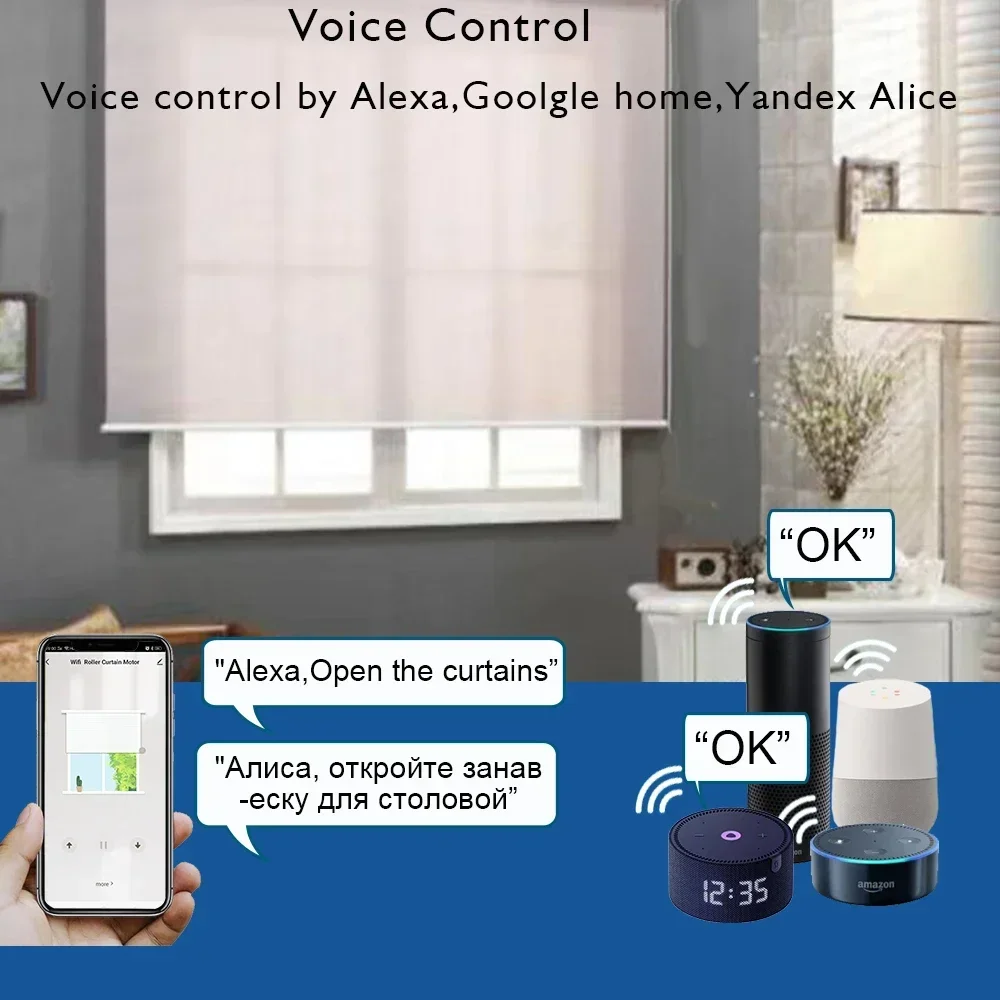 متوفر في المخزون LifeLibero Tuya Zigbee أو Wifi ستائر ذكية بدون حفر سائق أعمى محرك البطارية الأسطوانة لنافذة أنبوبية 20 25 28 مللي متر