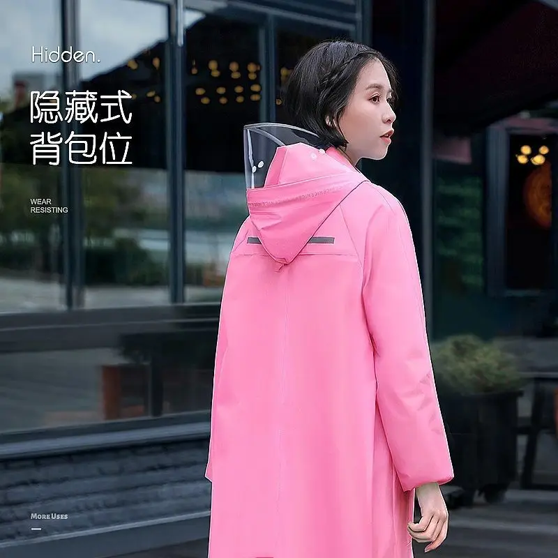 Moda impermeabile lungo corpo intero antipioggia singolo cappotto carino batteria elettrica da donna auto bicicletta adulto poncho diviso