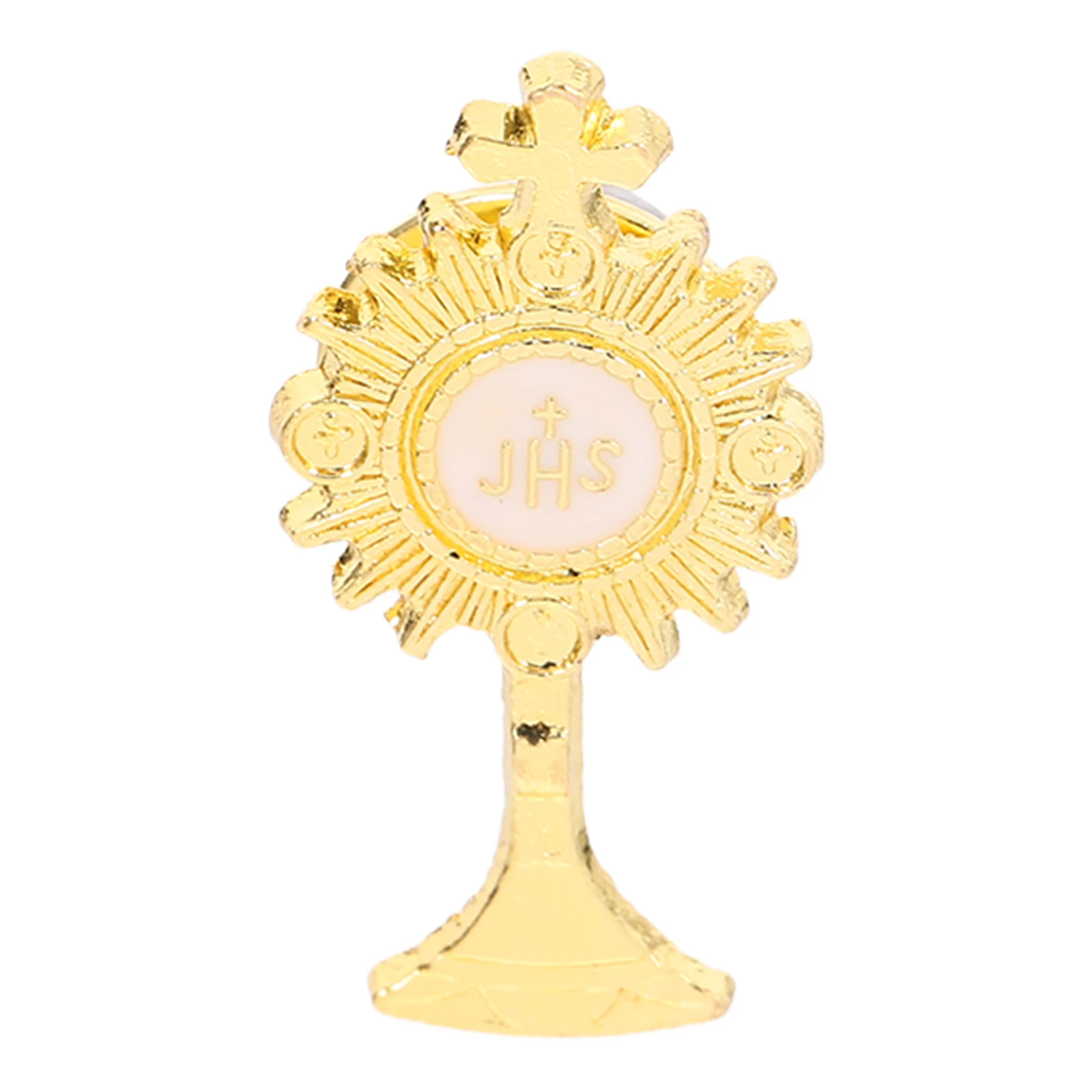 

Holy Communion Chalice Brooch Enamel Cross Pin Tie Gold Religious Jewelry First Lapel Keepsake Box Packaging Gifts