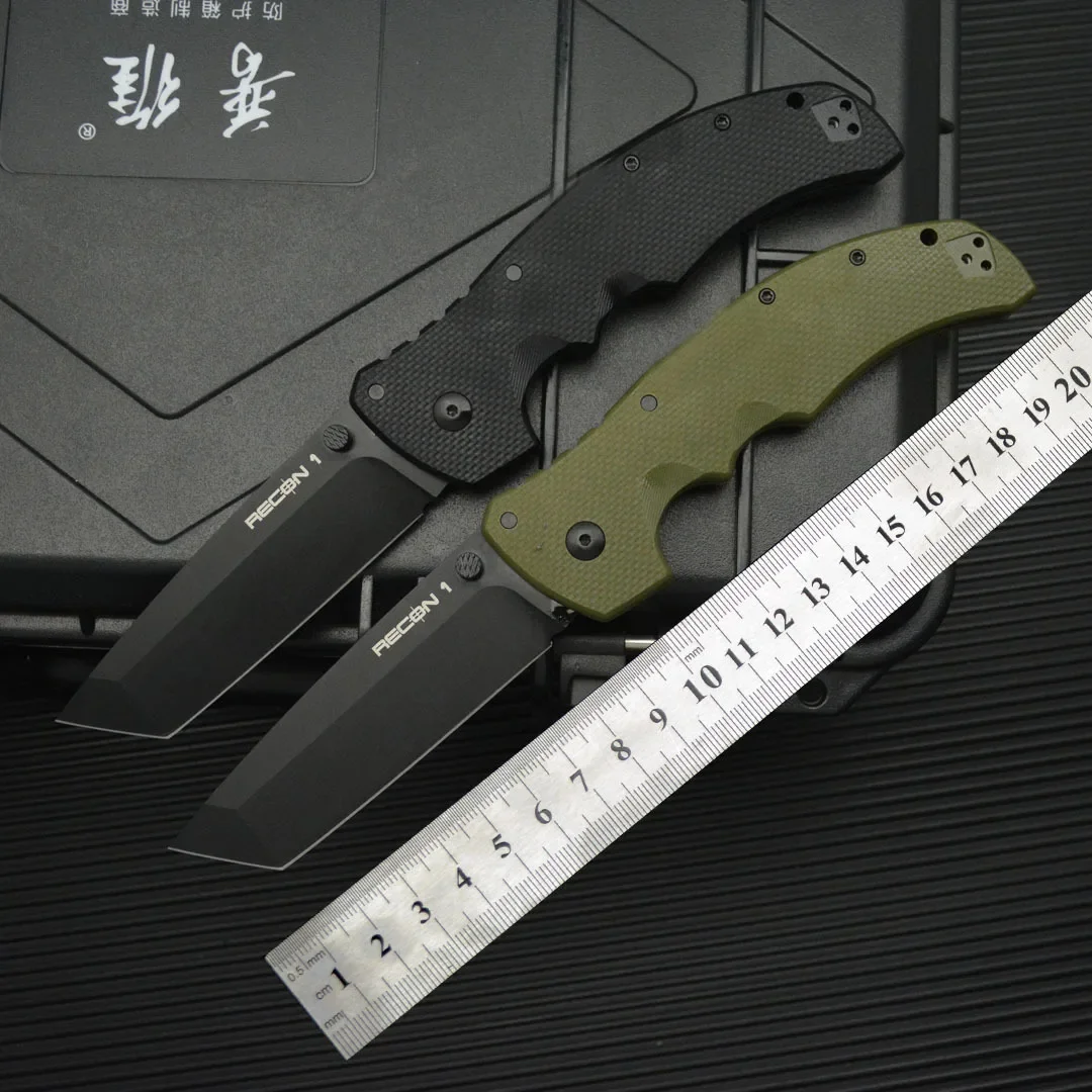 

New Cold 27BT Recon 1 Tanto Folding Knife 9cr18mov Steel Blade Military Tactical Survival Quick Hunting Large Knives EDC Tools