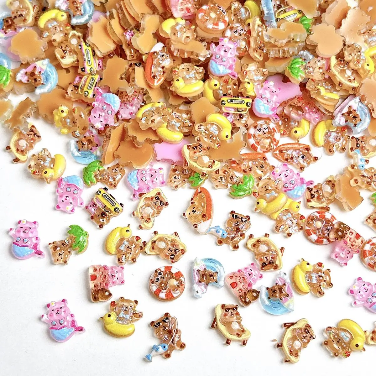 ランダムミックスマルチスタイル可愛いレジンカピバラネイルアートチャームキュートな漫画イルカハンドメイドスクラップブックネイルDIYアクセサリー