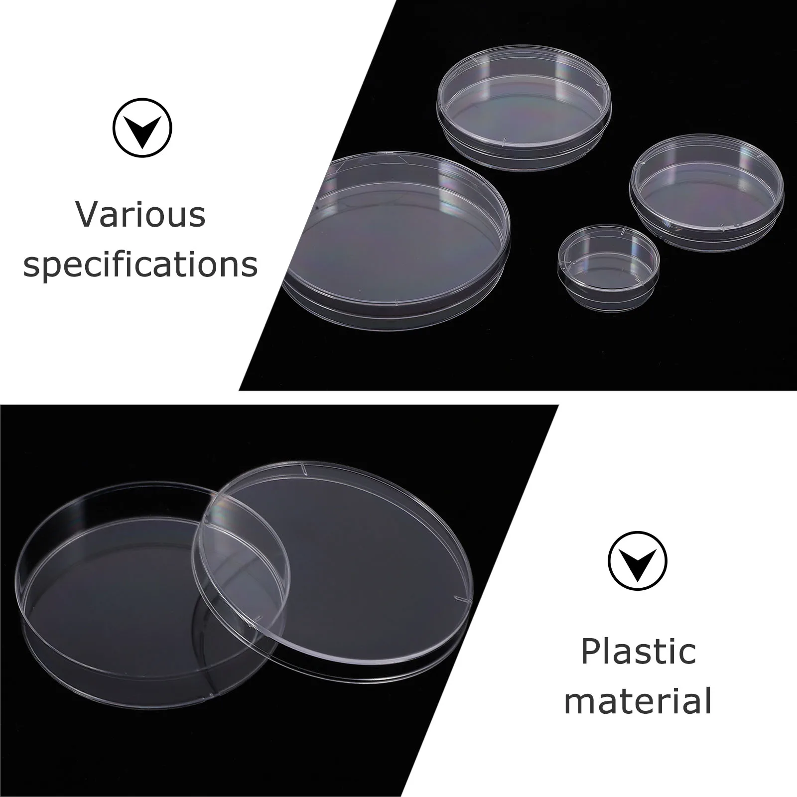 50 قطعة أطباق ثقافة الخلايا البلاستيك مجموعة أطباق بتري شفافة قابلة لإعادة الاستخدام لتدريس تجربة مختبر الأحياء الدقيقة #2