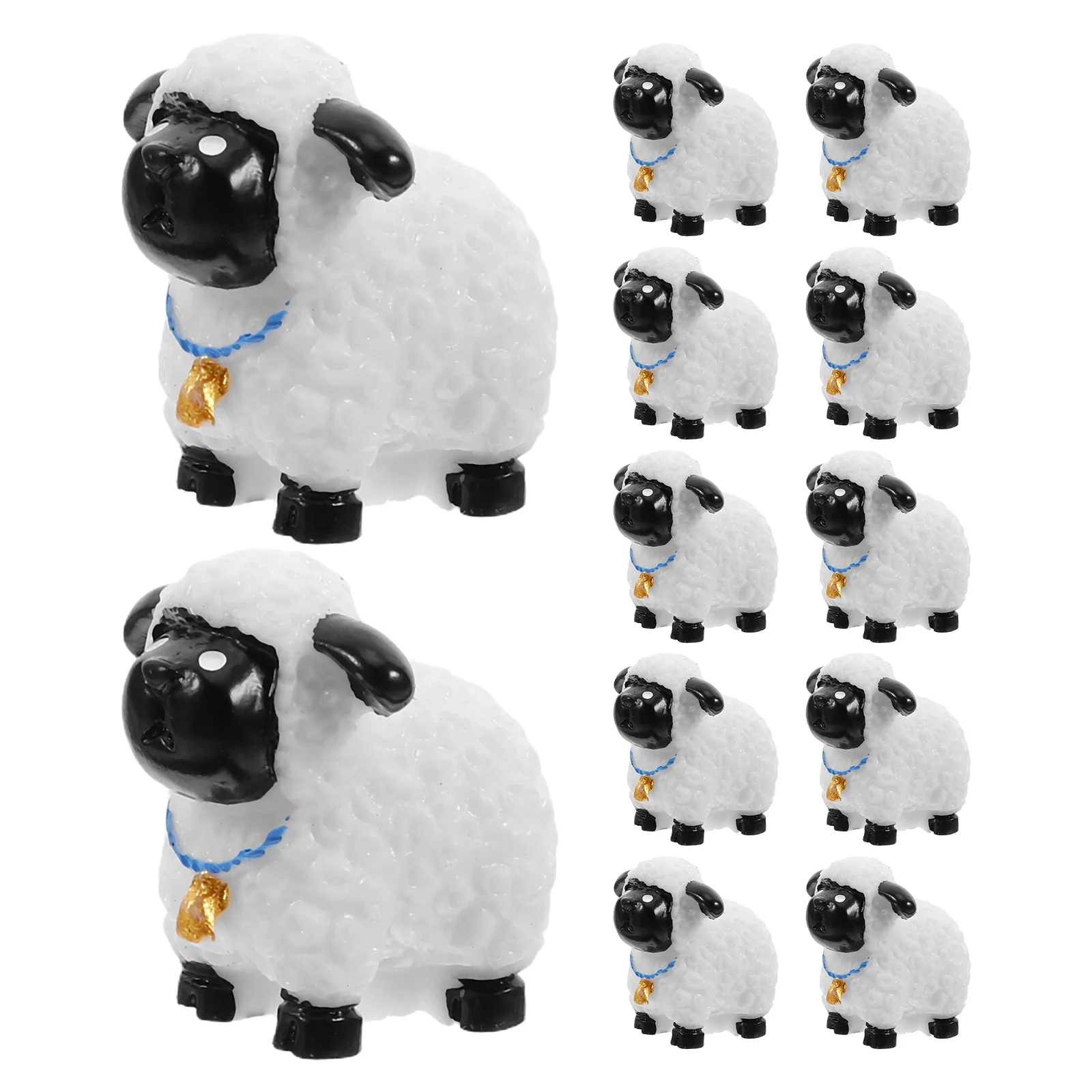 

12Pcs Miniature Resin Sheep Decor Small Animal Ornament for Home Office Micro Landscape Mini Sheep Lamb Figurine