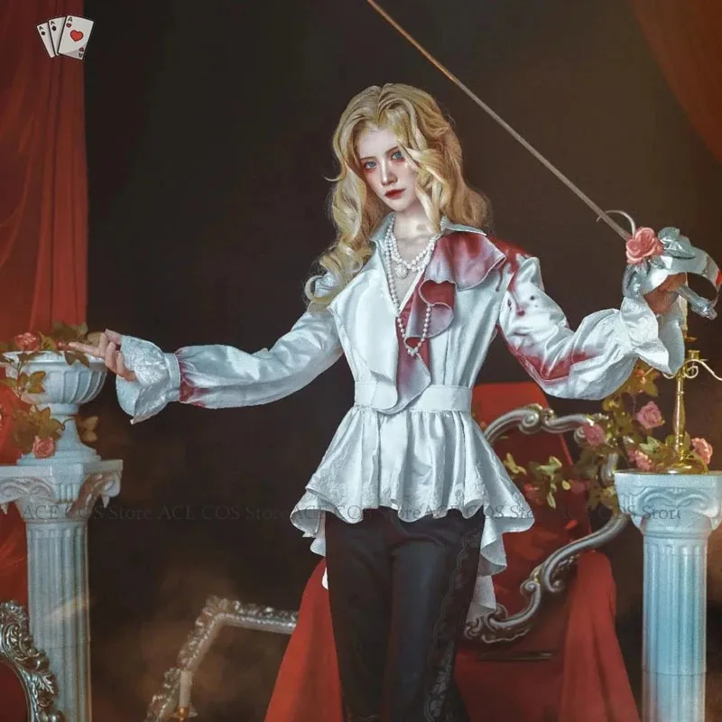 Gioco Identità V Fotografo Joseph Desaulniers Costume Cosplay Stagnante Parrucca di Pelle Uomini Donne Halloween Masquerade Ball Abito da Corte