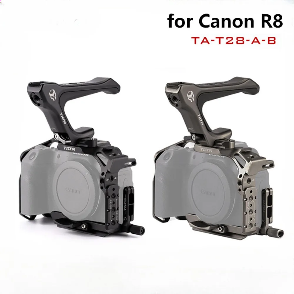 

Full Camera Cage for Canon R8 Black TA-T28-FCC-B HDMI Cable Clamp for Canon EOS R8 ARRI 3/8" 1/4"-20 Threaded Hole