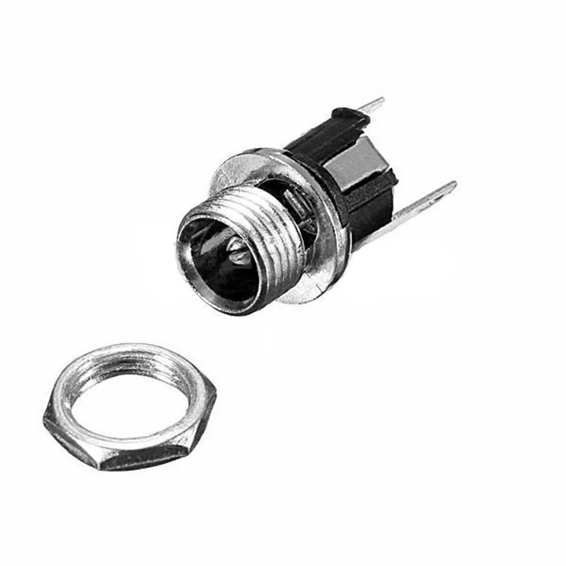 10 pz 1A 16v per alimentatore cc presa Jack 3 poli saldatura montaggio a pannello connettore 5.5mm 2.1mm adattatore spina 5.5*2.1mm con dadi