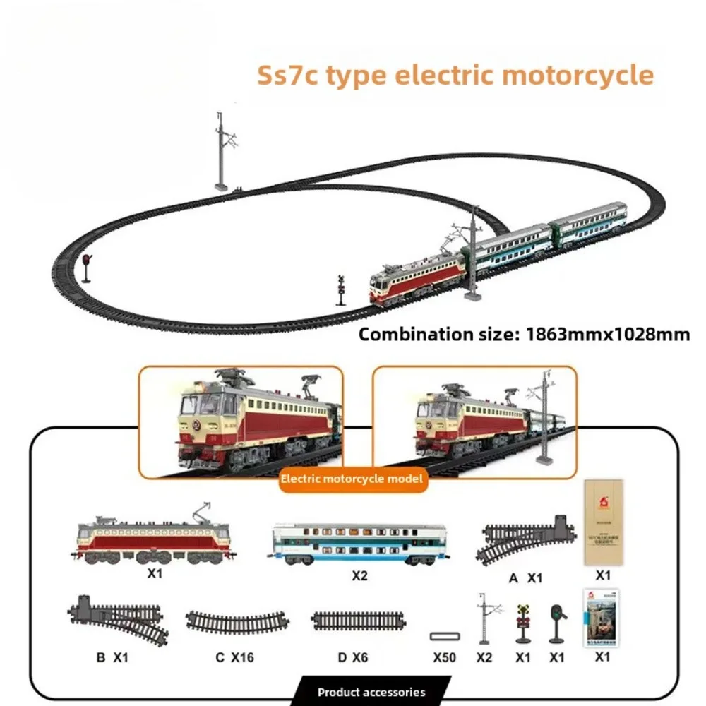 TinyWizTo – Train électrique En Alliage – SS7C – Locomotive Vapeur + 2 Wagons + Rails – 1500 G – Dès 16 Ans