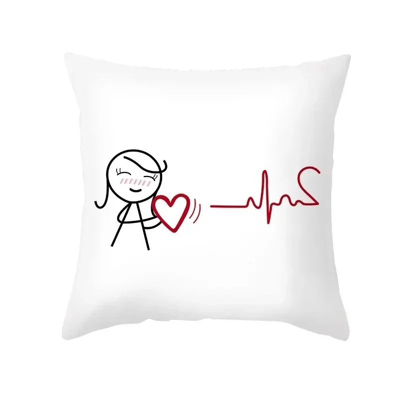 Love Couple Series Pattern Pillowcase Home Bedroom Sofa Pillowcase Office Car Pillowcase