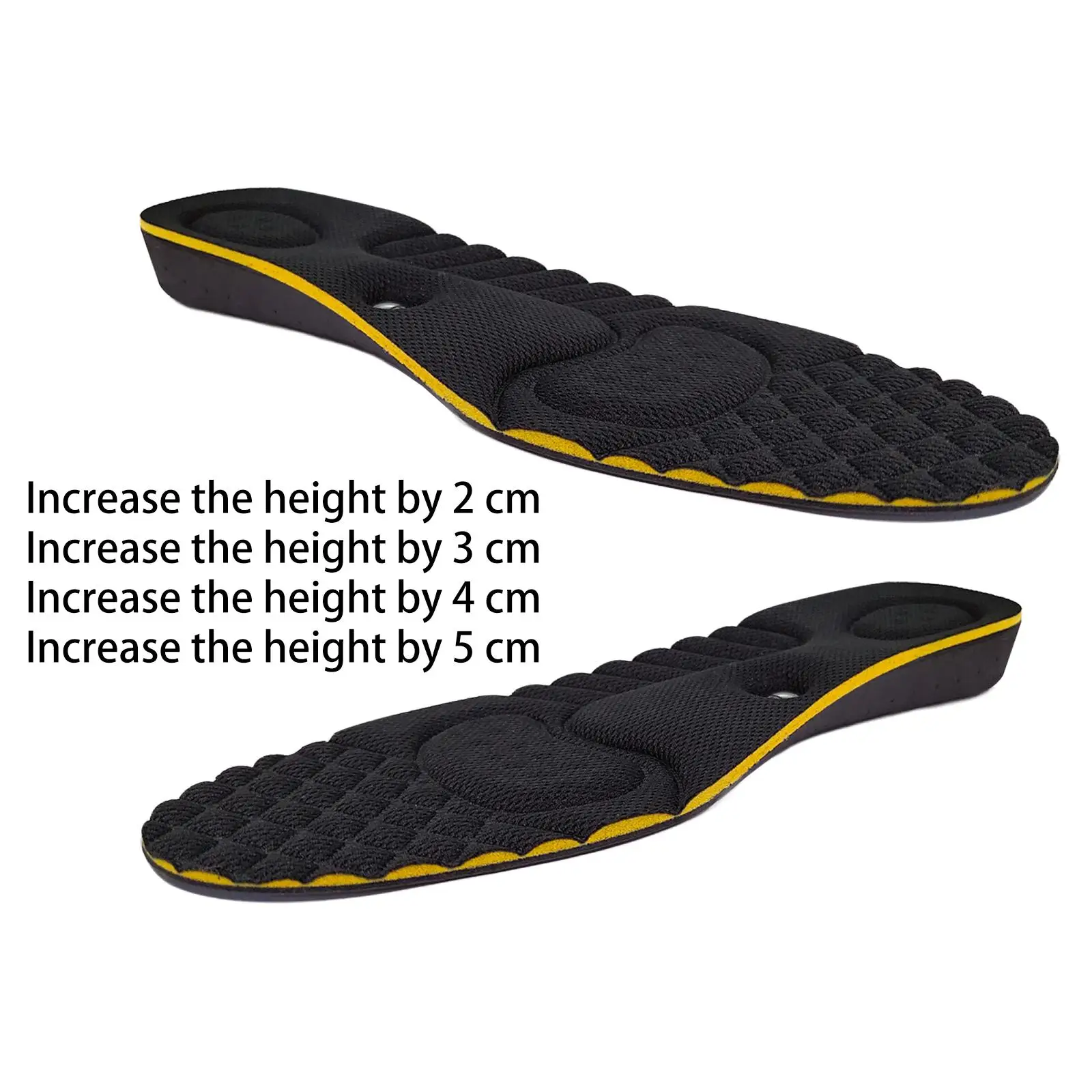 2x Massage s Foot Shoes Insert 34-43 Invisible Inner Men Arch Support Foot Massage Women Height Increase 