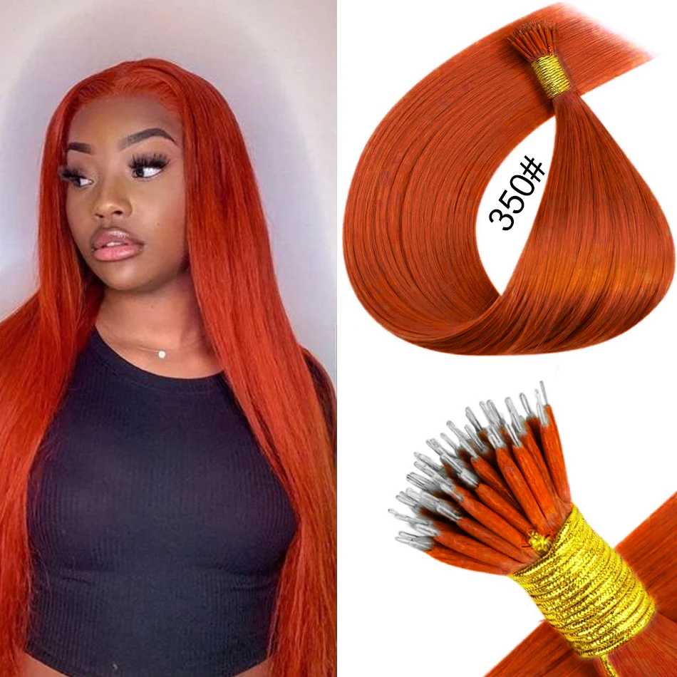 100 strengen Nano Ringen Micro Links Human Hair Extensions Natuurlijke Blonde Micro Bead Loop Pre Bonded Remy Europese Steil Haar