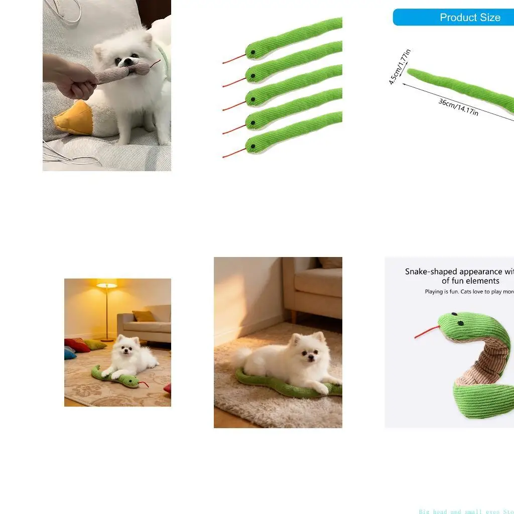 581C Fun Swaying Snake Plush Toy For Small Dogs And Cats With Catnips And PP Cotton 36cm Pet Plaything