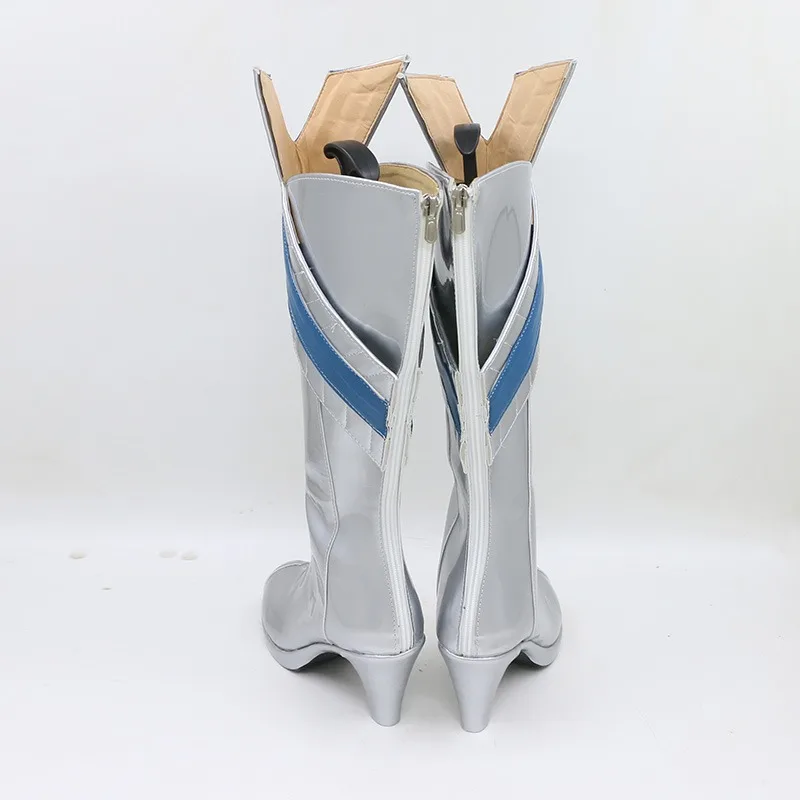 Emma Grace Cosplay Schoenen Anime Accessoires Witte Koningin Cosplay Props PU Lederen Schoenen Halloween Carnaval Laarzen Op maat gemaakt