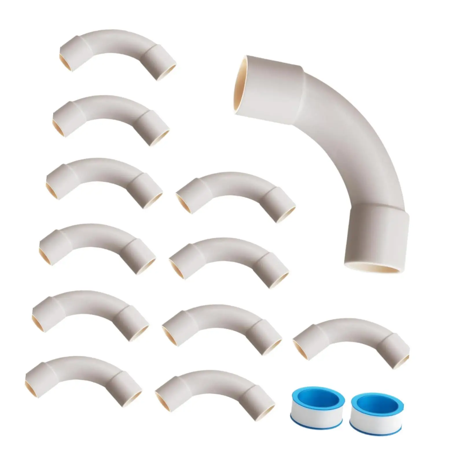 

Комплект компактных фитингов для кабельных каналов, 12 шт., соединители для жестких ПВХ труб с уплотнительными лентами для организованной прокладки кабелей