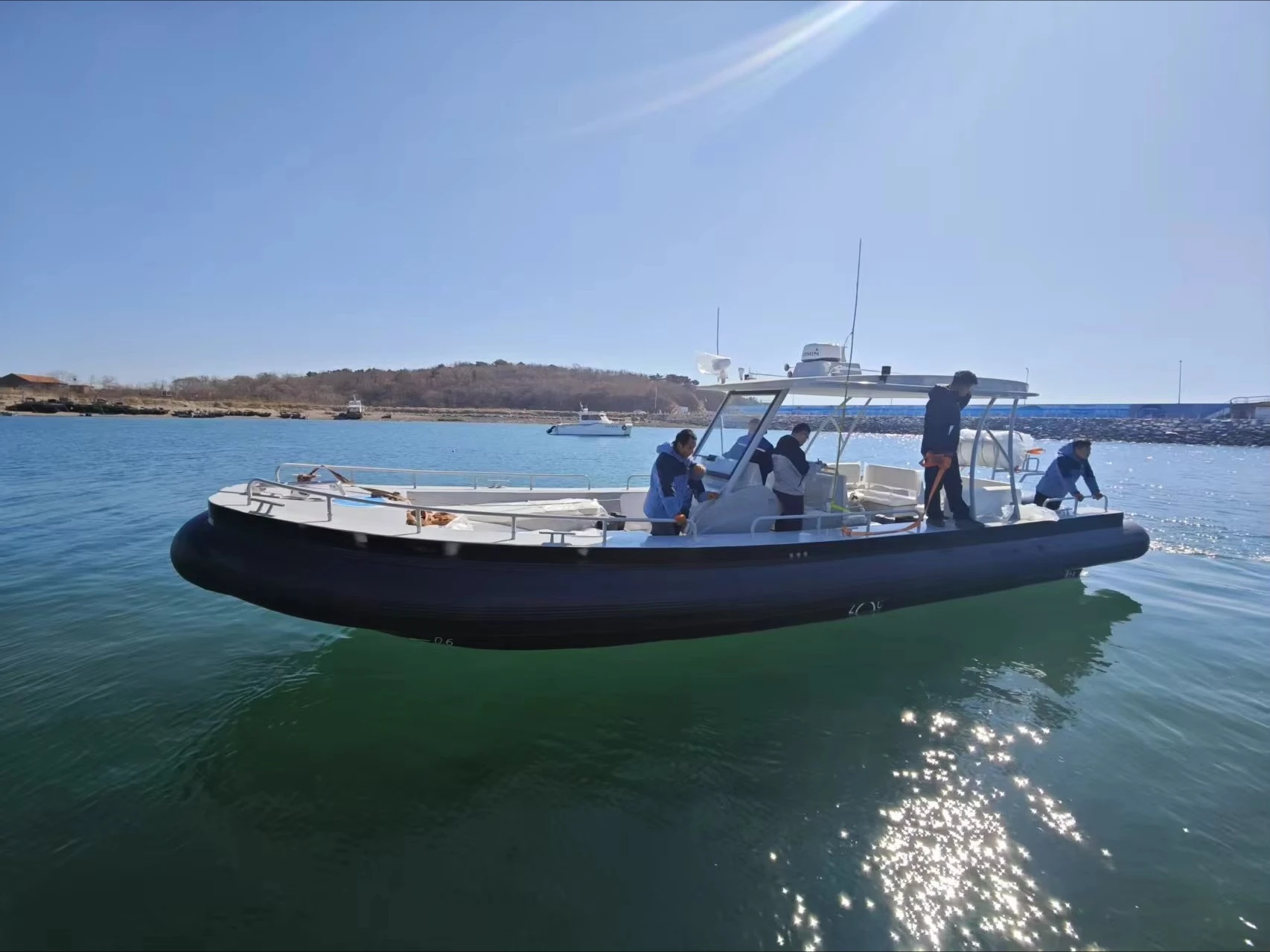 Gospel 10.5m 35ft Aluminum Center Console Rib Inflatable Sailing Yacht with Outboard Engine 6 Person Capacity for Sale